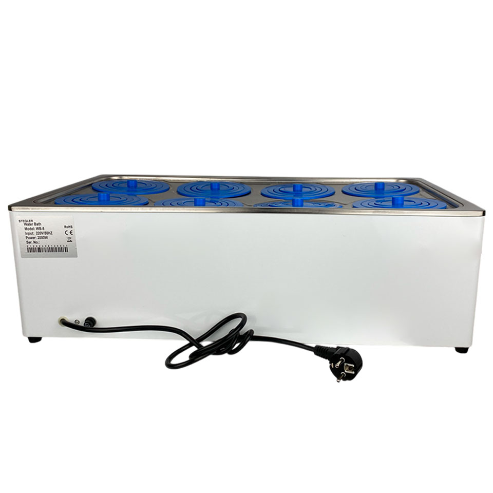 Водяная баня Stegler WB-8 (26 л, Tкомн. +5...100 °С, 8 мест)