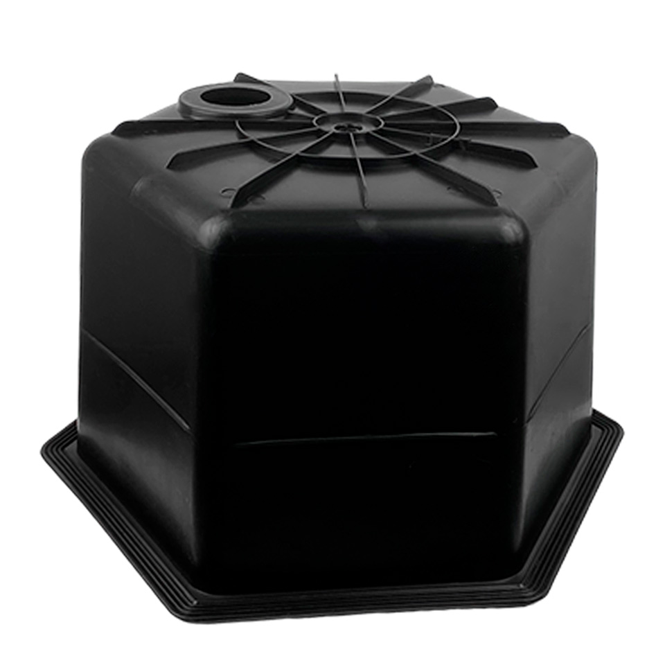 Шестигранная большая лабораторная раковина-мойка Stegler RM-6-410 (кран в центре, полипропиленовая, 410×410×320)