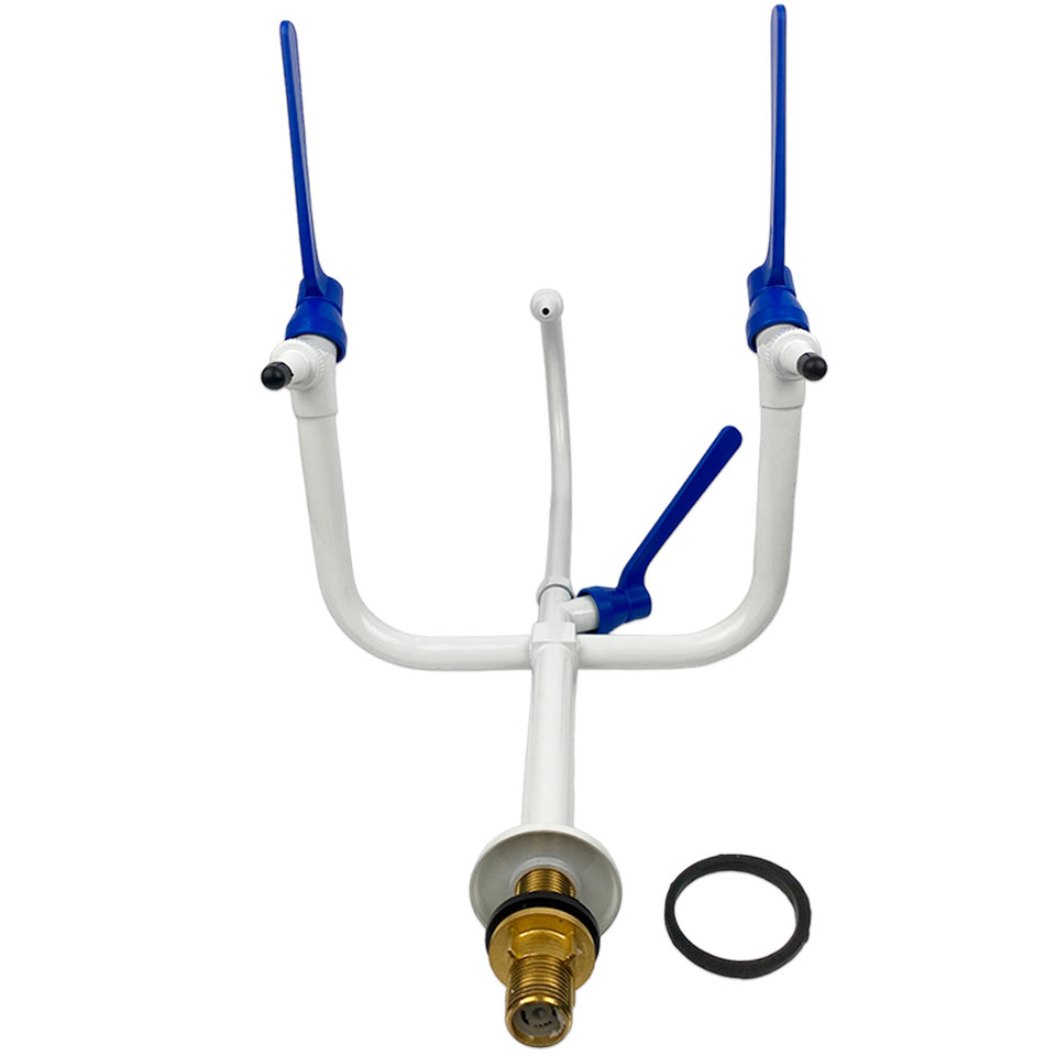 Тройной лабораторный кран для холодной воды Stegler KV-3-550 (латунь, высота 550 мм)