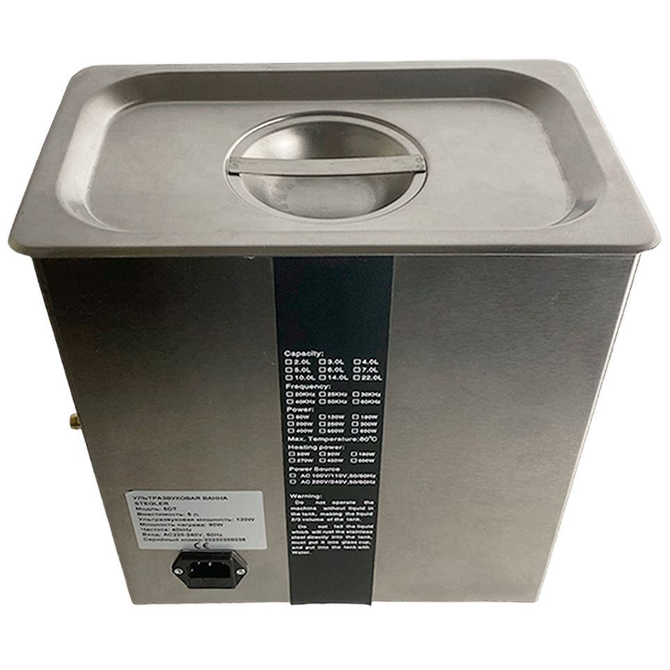 Ультразвуковая ванна (мойка) Stegler 5DT (5 л, 20-80 °C, 120 Вт)