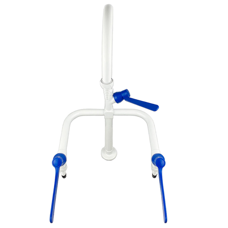 Тройной лабораторный кран для холодной воды Stegler KV-3-550 (латунь, высота 550 мм)