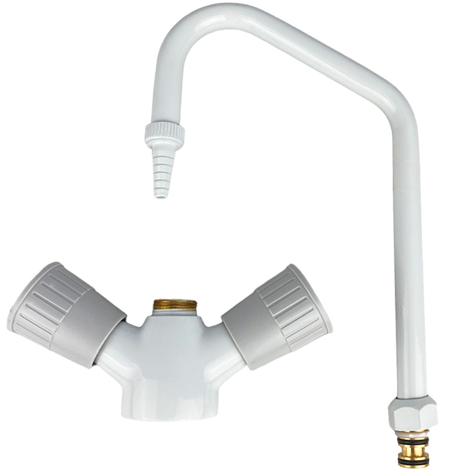 Лабораторный п-образный кран-смеситель Stegler KS-310-2 (латунь, высота 345 мм)