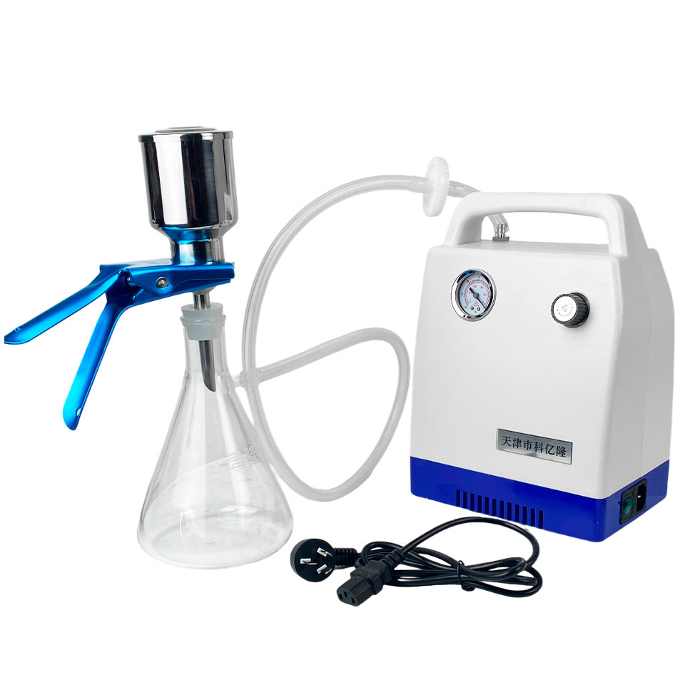 Прибор вакуумного фильтрования ПВФ-47-1 (нерж.сталь, воронка 47мм 1х300 мл, колба-ресивер 1 л, насос)