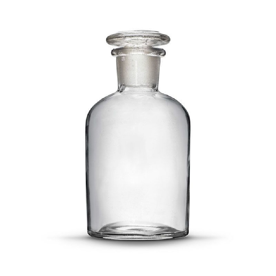 Склянка с притёртой пробкой Stegler для реактивов из светлого стекла с узкой горловиной