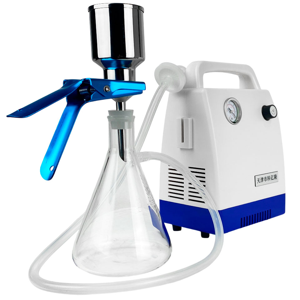 Прибор вакуумного фильтрования ПВФ-47-1 (нерж.сталь, воронка 47мм 1х300 мл, колба-ресивер 1 л, насос)