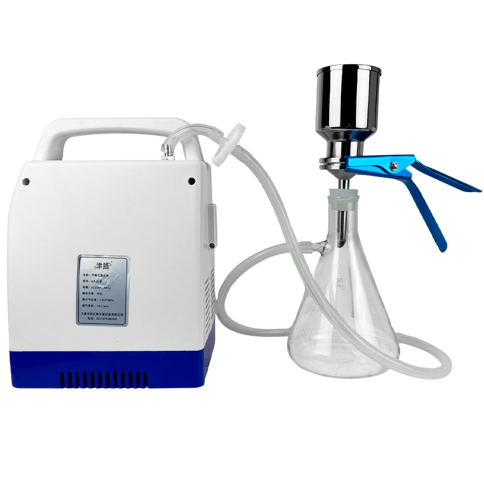 Прибор вакуумного фильтрования ПВФ-47-1 (нерж.сталь, воронка 47мм 1х300 мл, колба-ресивер 1 л, насос)